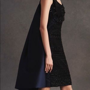 Oscar de La Renta Navy blue sequin evening dress